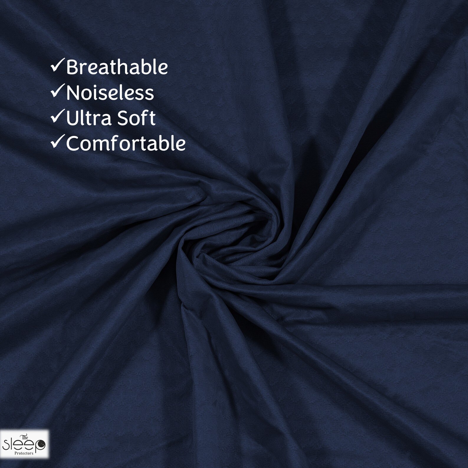 Cotton Feel Terry Fabric Waterproof Mattress Protector for Single Size Mattress In Navy Blue color 78x36