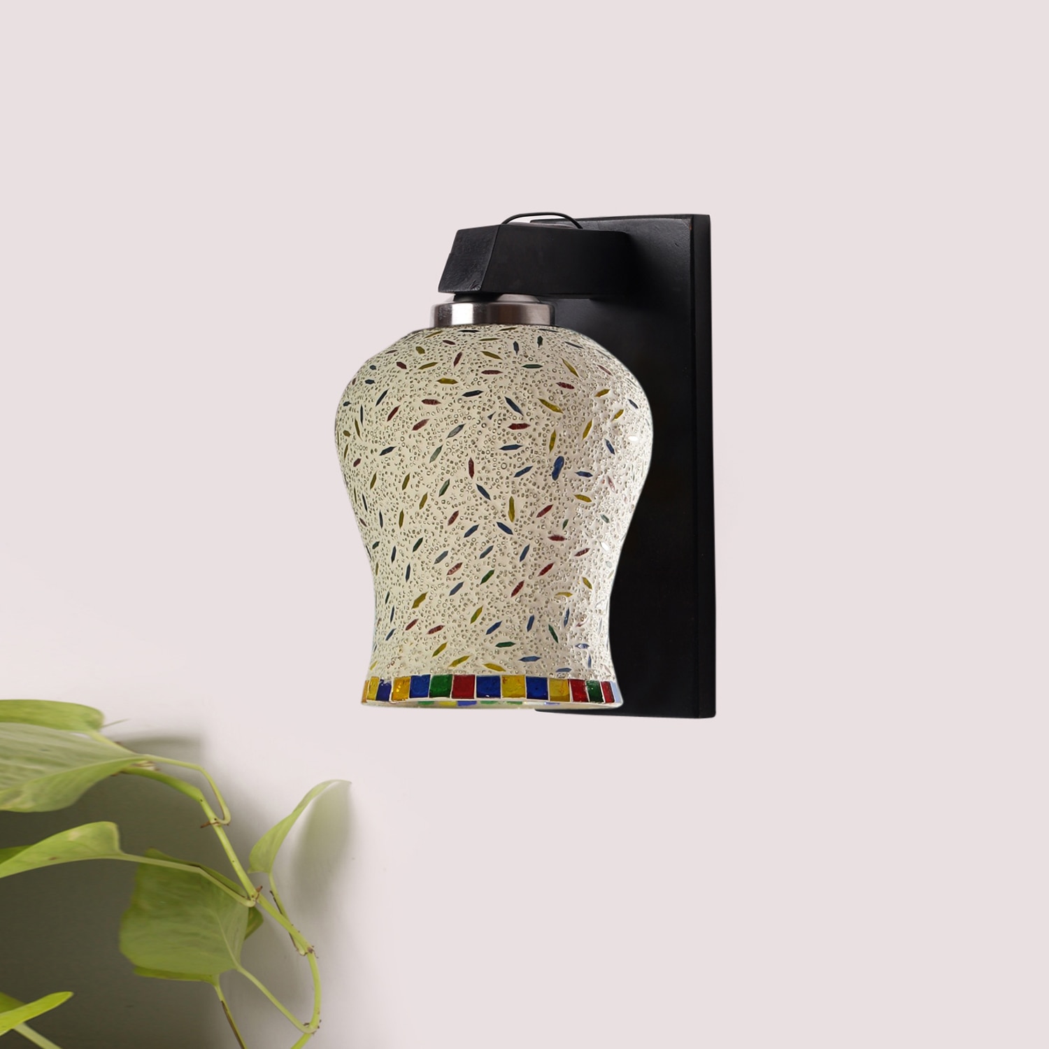 Devansh Solid Wood Electric Wall Light in Brown Colour with Multi Shade Count of 1 Light - Devansh