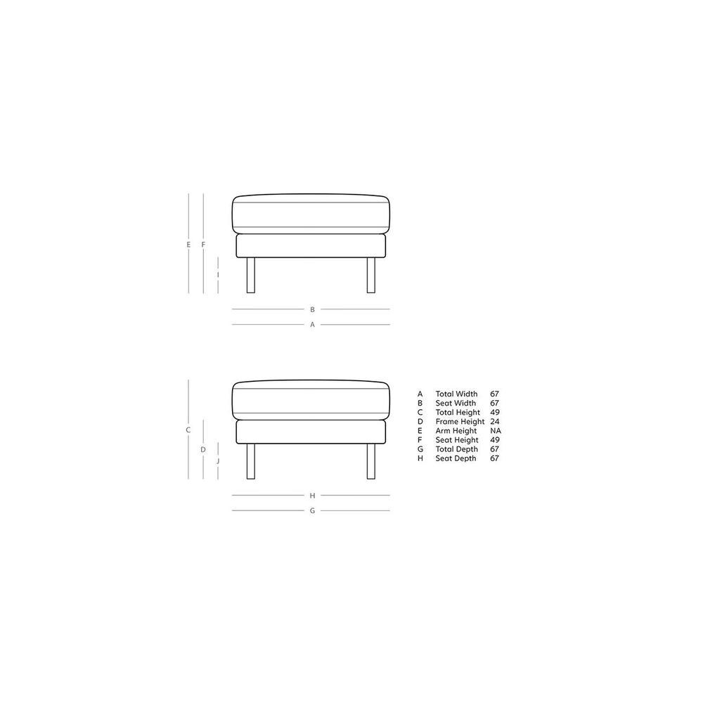 Munich Ottoman Color in Navy Blue