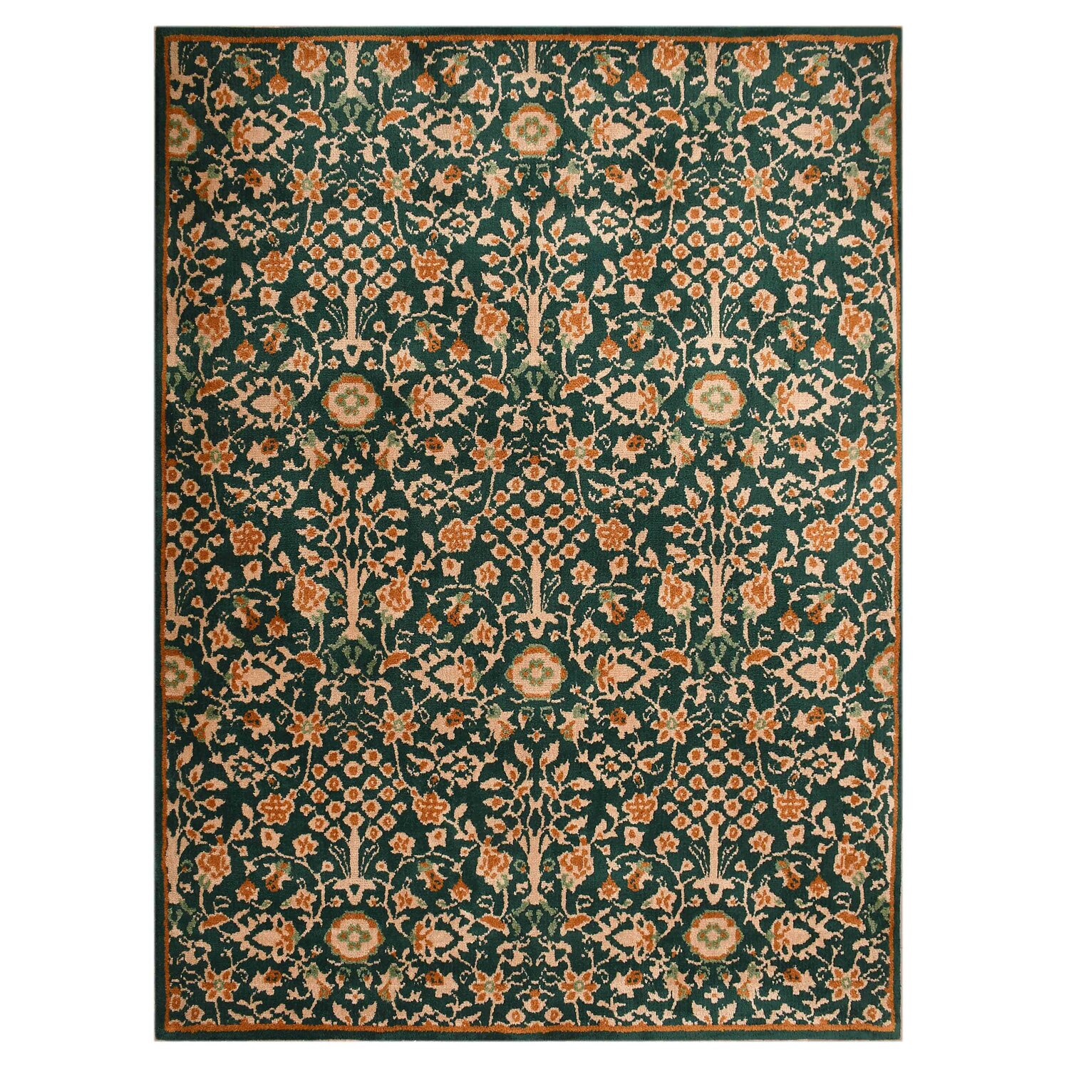 Multicolor Traditional Machine Made Polyester 4 X 6 Feet Carpet