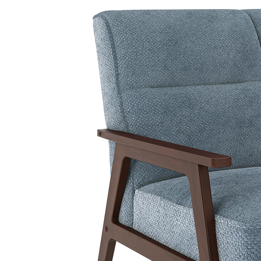 Logan 1 Seater Wooden Sofa in Blue Colour