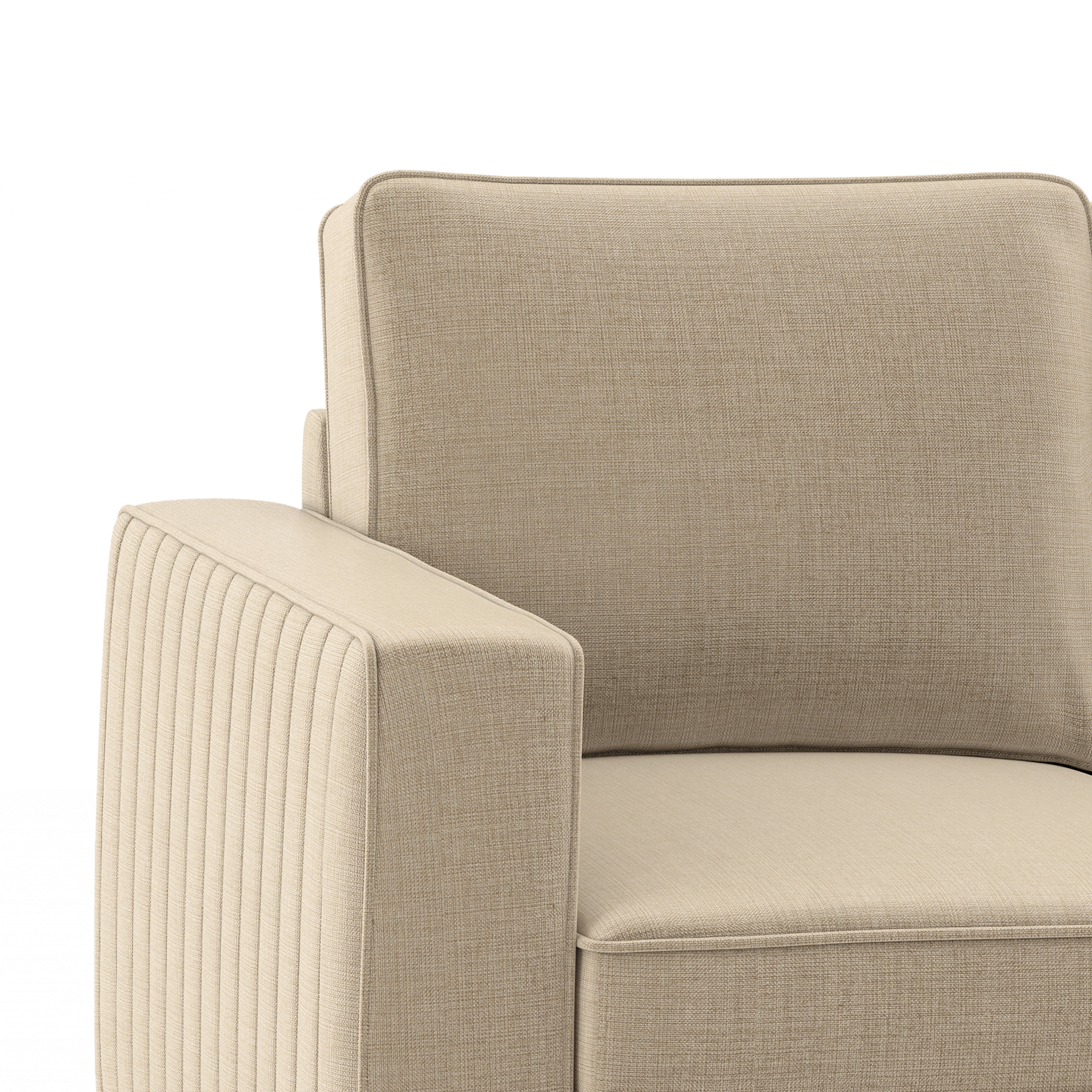 Apollo Neo 2 Seater Fabric Sofa in Pearl White Colour (Back Height : Regular, Cushion Type : Hard)