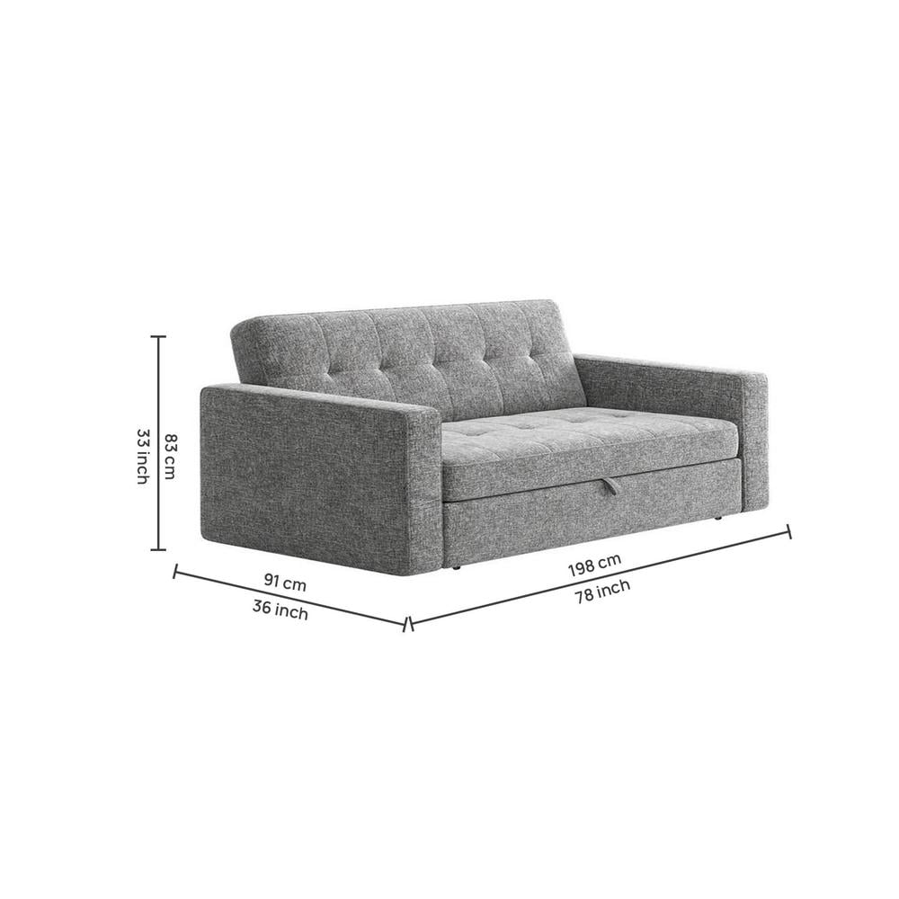 Hajel 3 Pull Out Sofa Cum Bed In Dark grey Colour