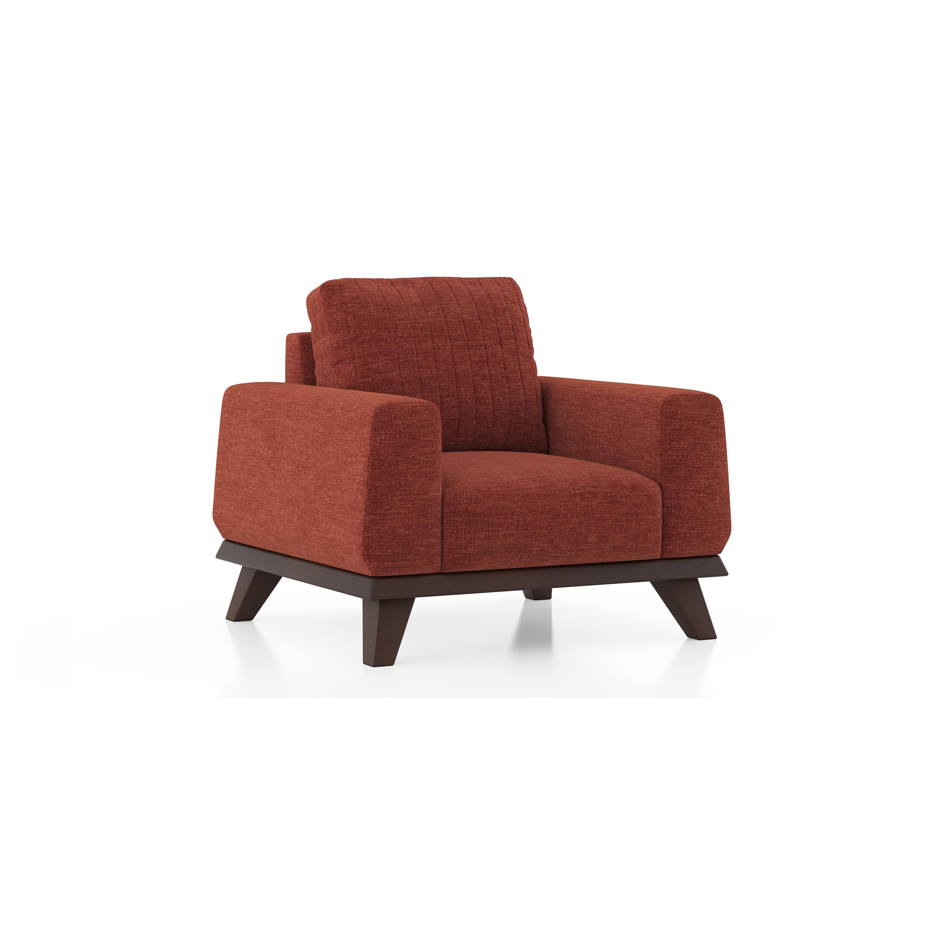 Granada Essential 1 Seater Fabric Sofa In Dark Coral