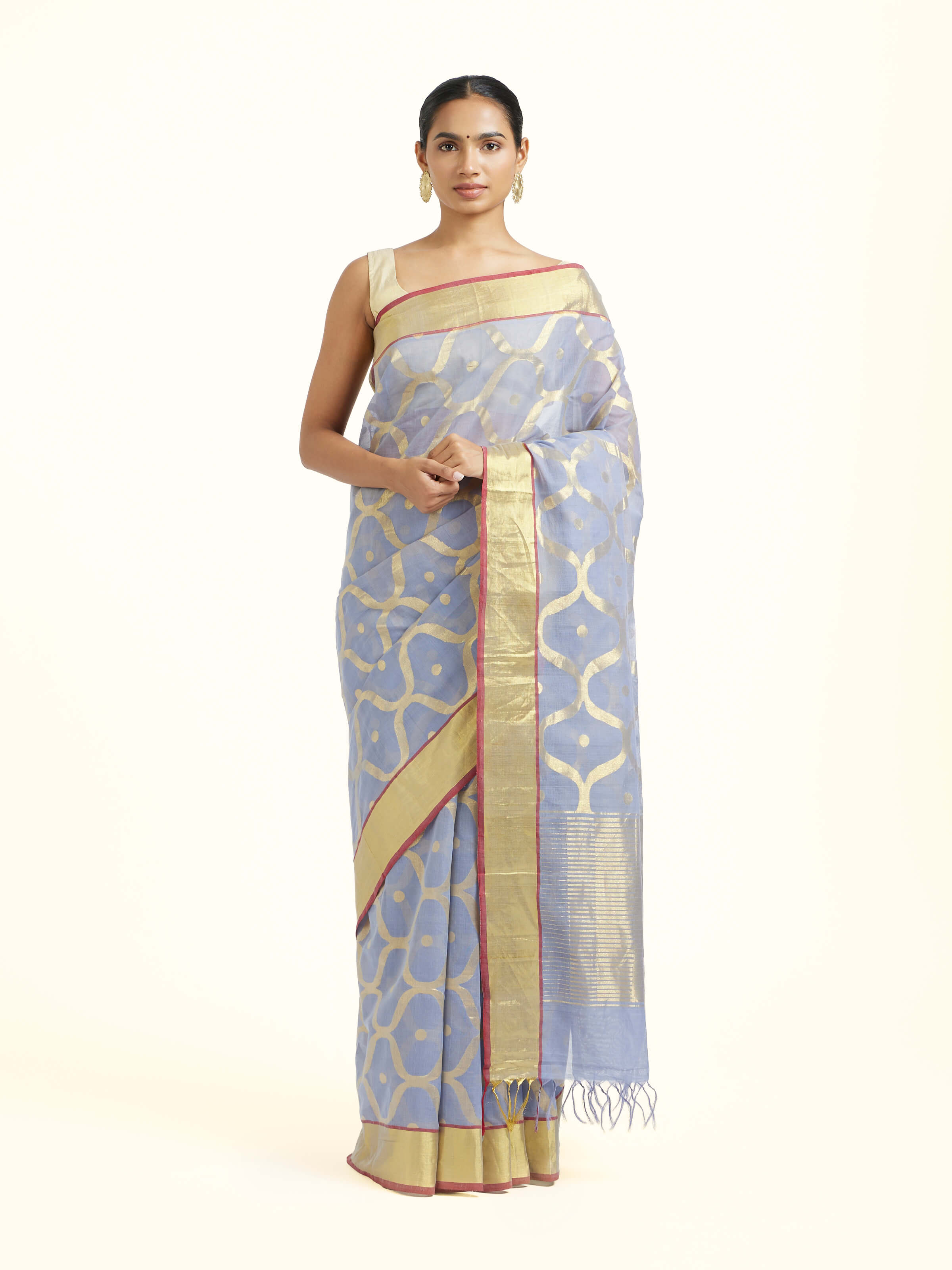 Grey Cotton Venkatagiri Saree