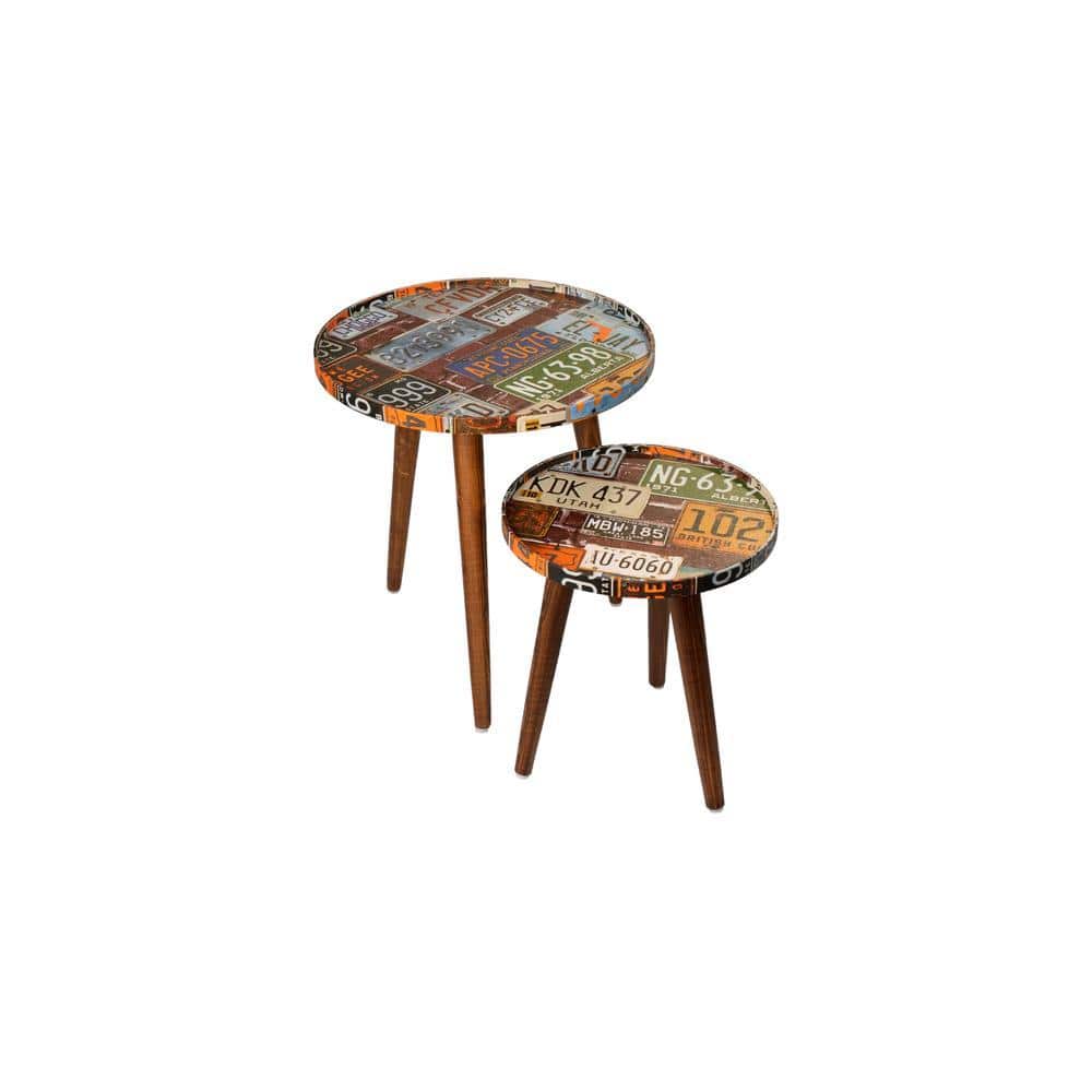 Muddy Miles Round Nesting Tables with Wooden Legs, Side Tables, Wooden Tables, Living Room Decor by A Tiny Mistake