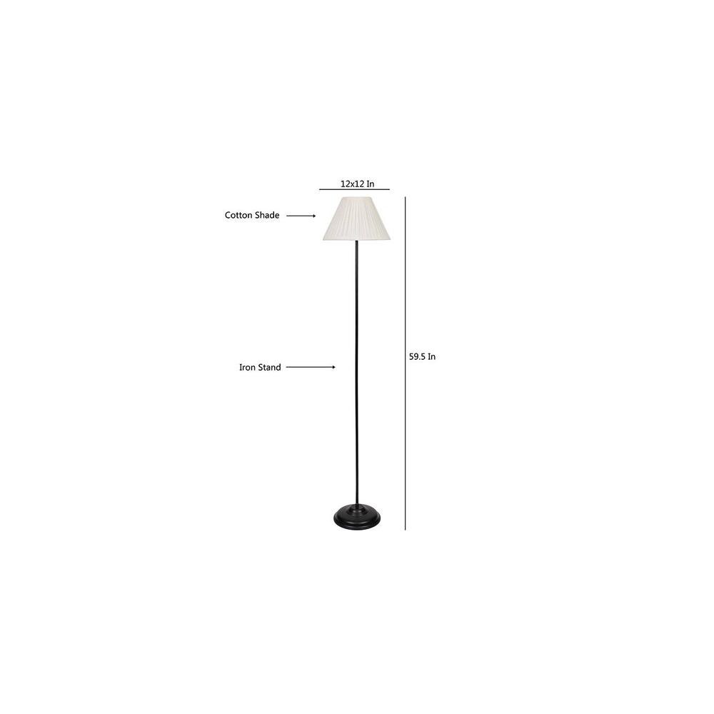 Carmela Black Cotton Shade Floor Lamp