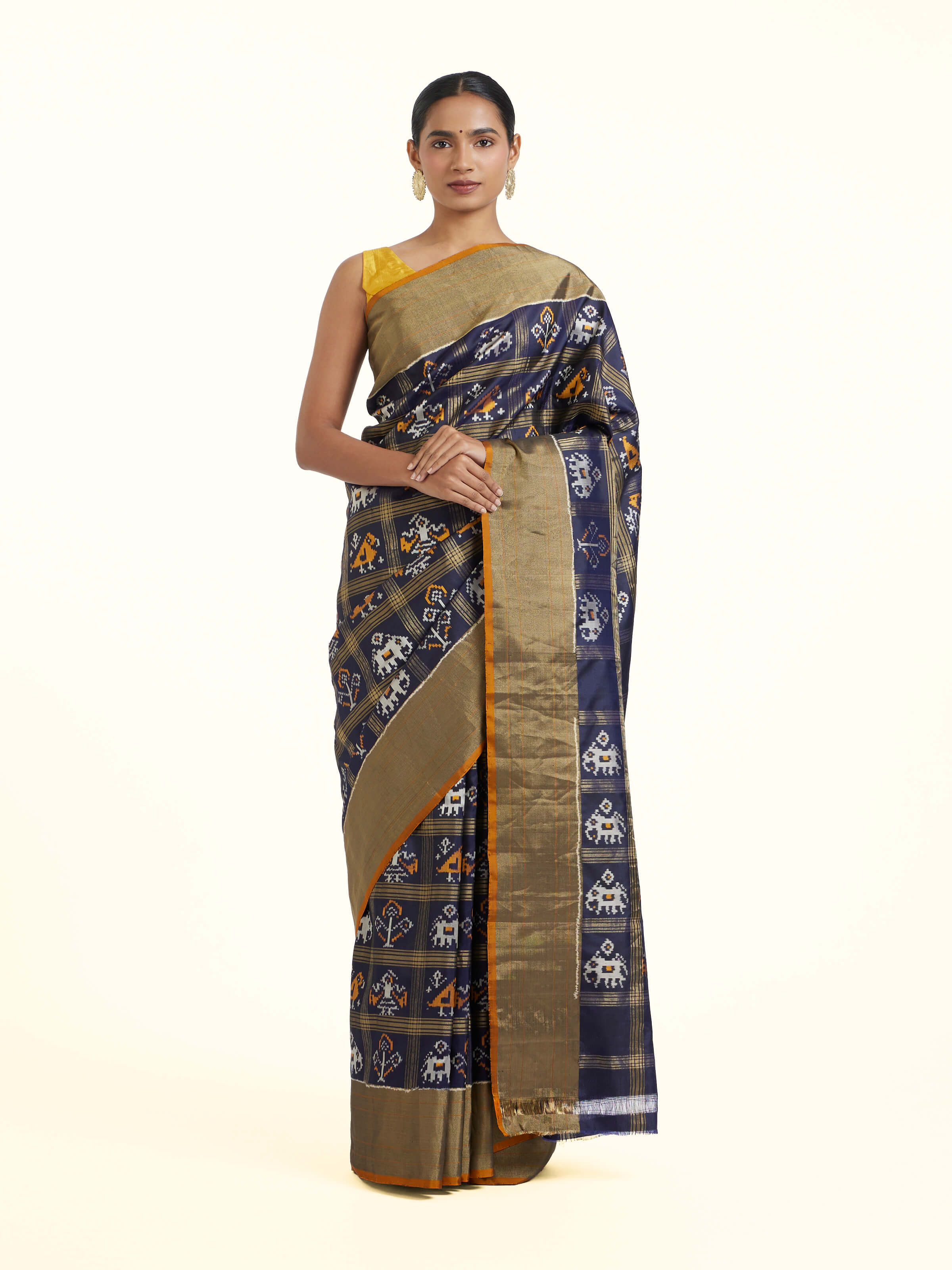 Blue Pochampally Ikat Silk Saree