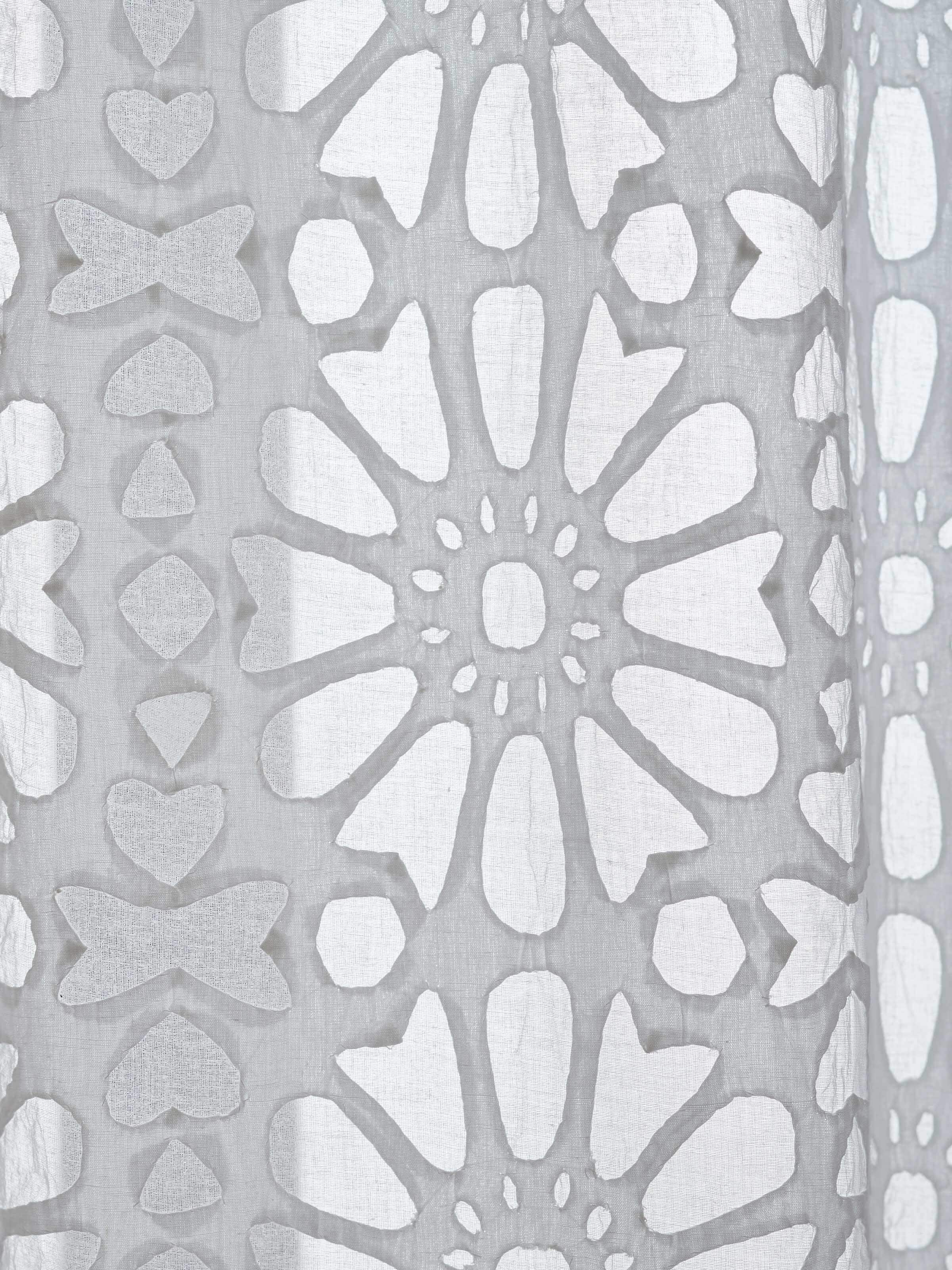 Detail shot 2: Fine detail of stitching and craftsmanship in applique trellis design.