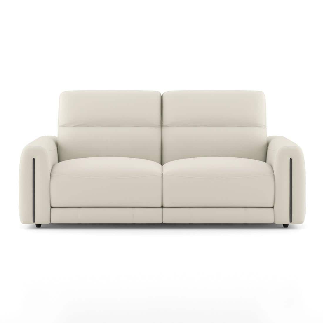 Linaro Leather 3 Seater Double Motor Recliner In Grey Colour