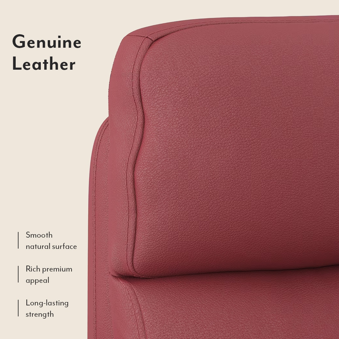 Maurice Leather Recliner in Maroon Colour