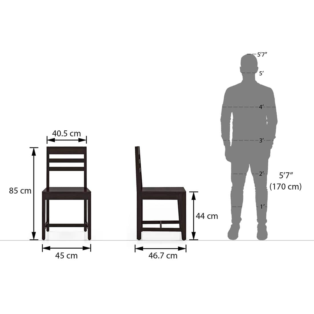 Oliver Solid Wood Dining Chair Set Of 2 In Mahogany Finish