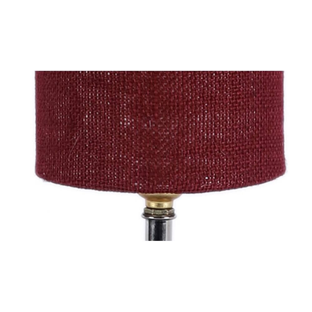 Rosalie Maroon jute & solid wood table lamp