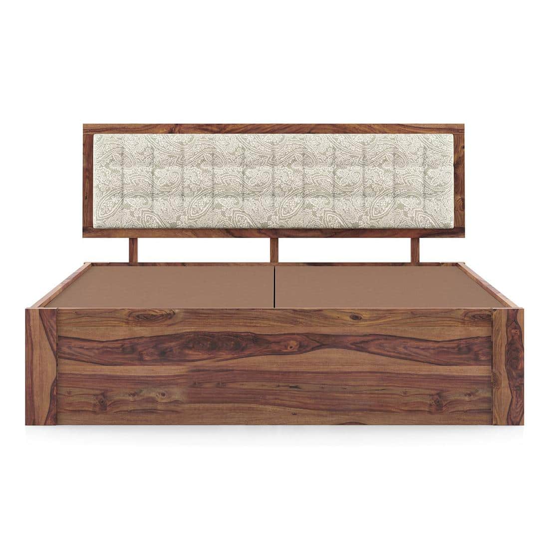 Florence Solid Wood King Size Drawer Storage Bed In Teak Finish