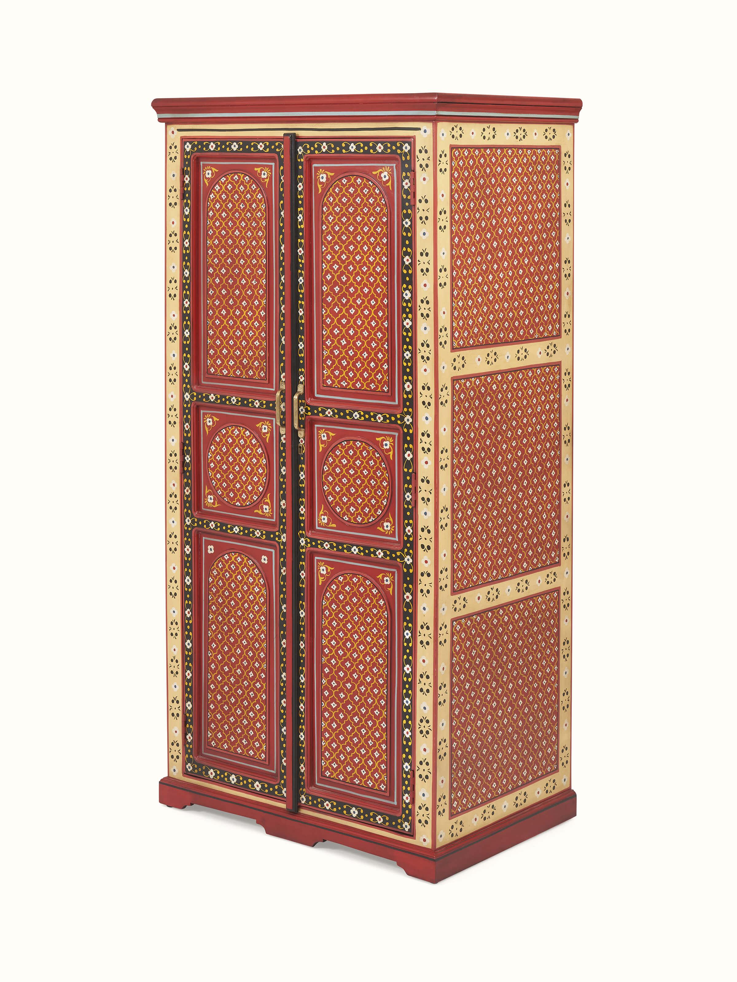 Angled view highlighting table top and carved drawer fronts – premium Swadesh craftsmanship