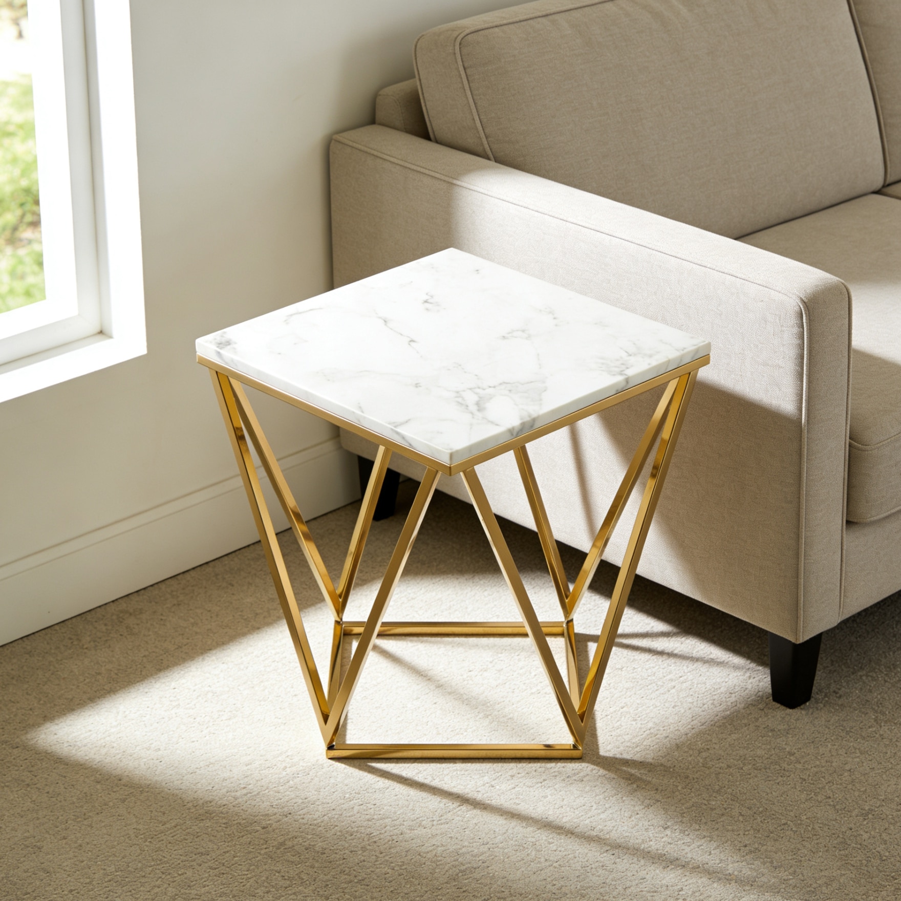 Geometric Glam End Table - Handicrafts Town