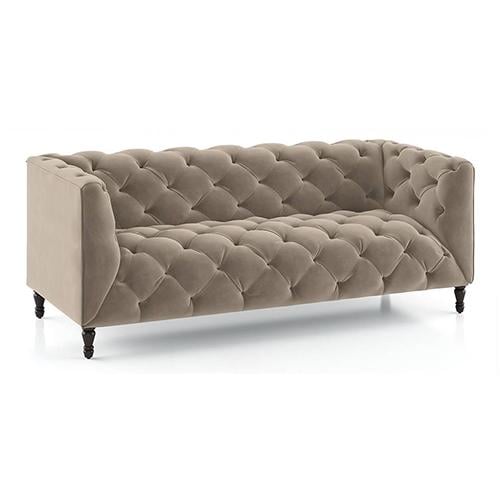 Henrietta 3 Seater Fabric Sofa (Cloudy Beige Velvet)