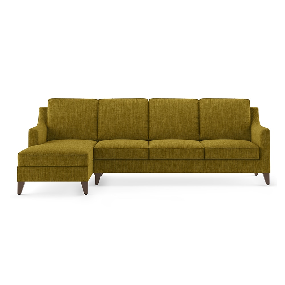 Abbey Sectional Sofa (Colour : Olive Green, Cushion : Soft, Seater : Left Aligned 3 Seater + Left Aligned Chaise)