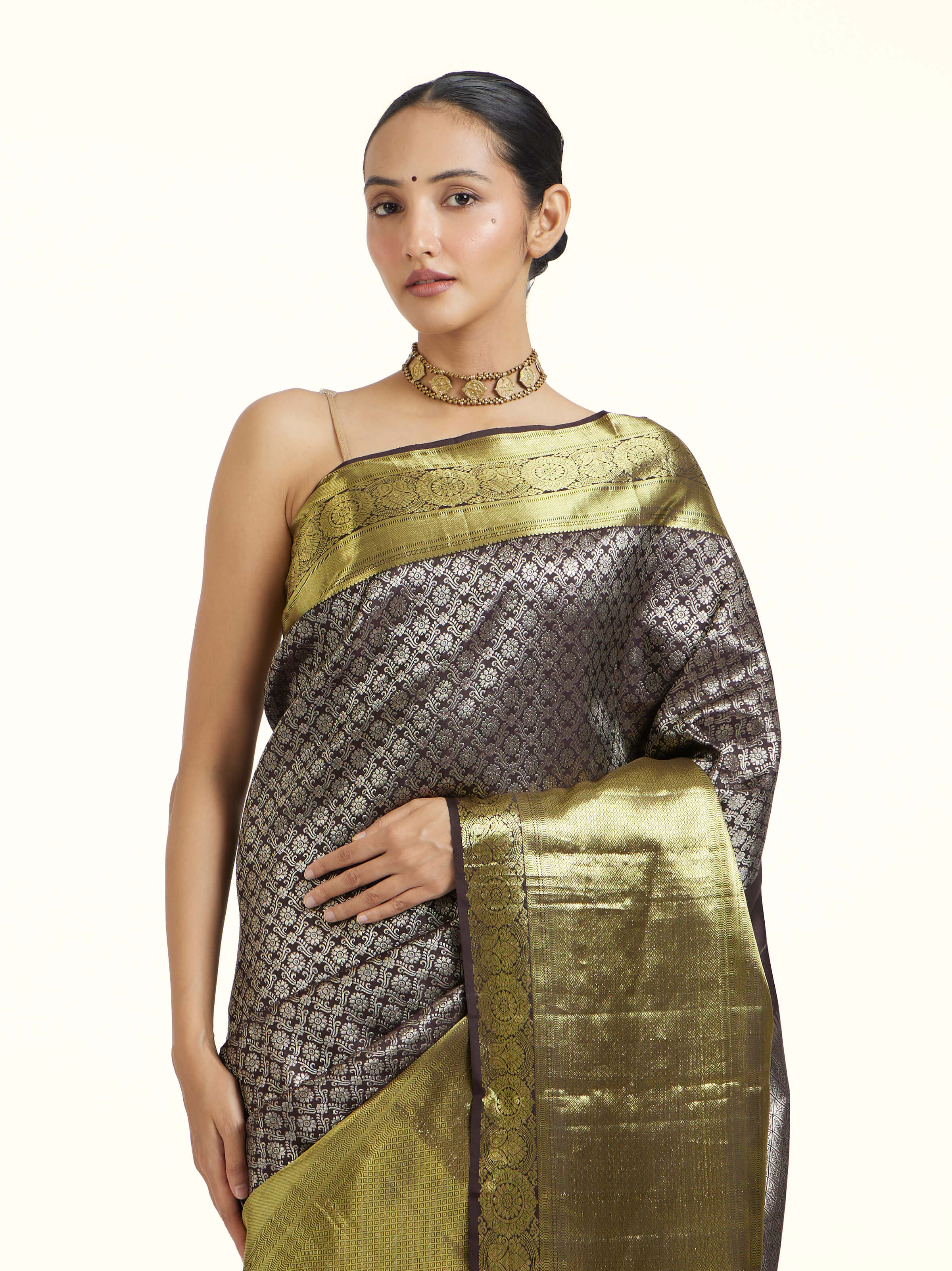 Black Silk Handloom Zari Saree