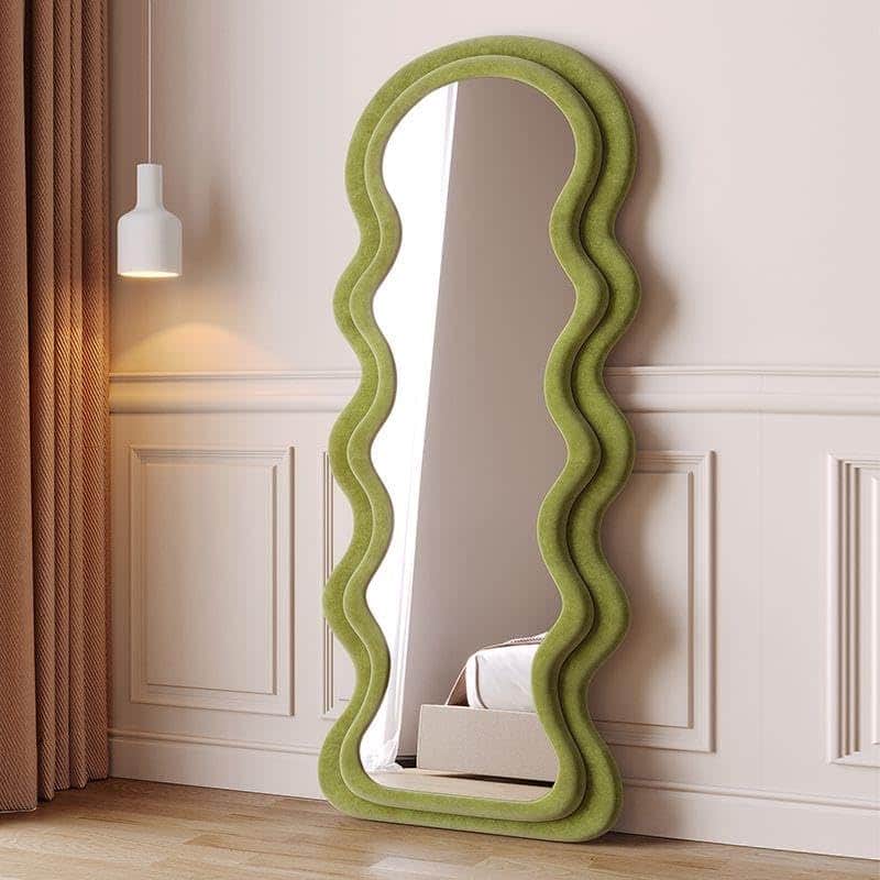 The Artment Green Ripple Edge Unbreakable Floor Mirror For Home (160 X 60 CM)