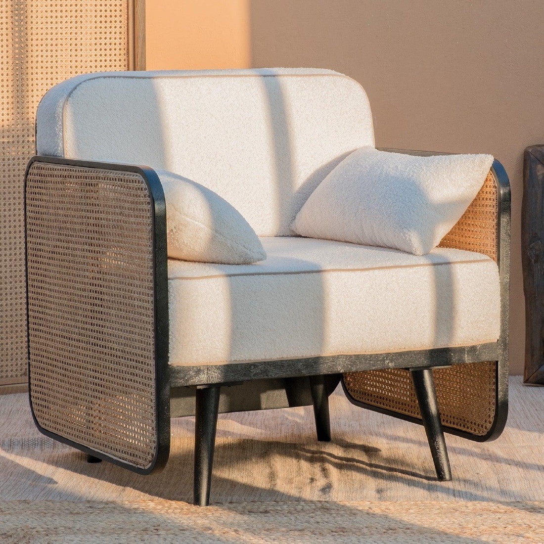 Andaman Havelock Solid Wood Arm Chair in White Colour - Orange Tree