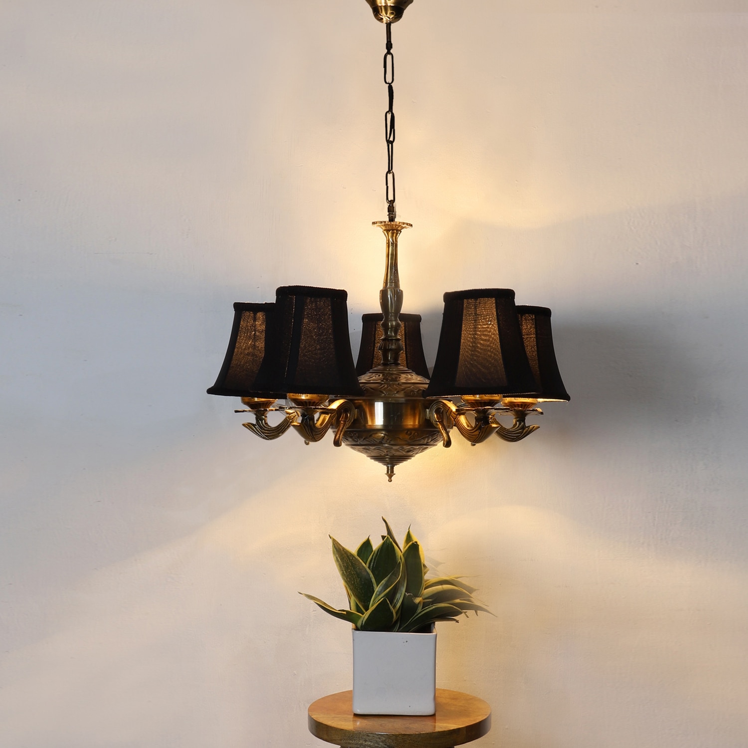 Devansh Gold Wall Mounted Lamp With Black Cotton Shade