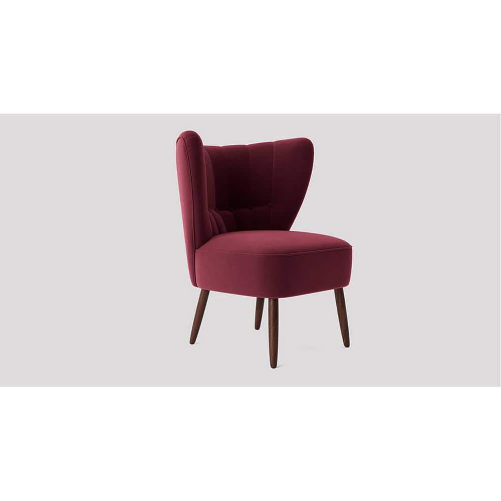Fitz Accent chair Velvet in Maroon Color