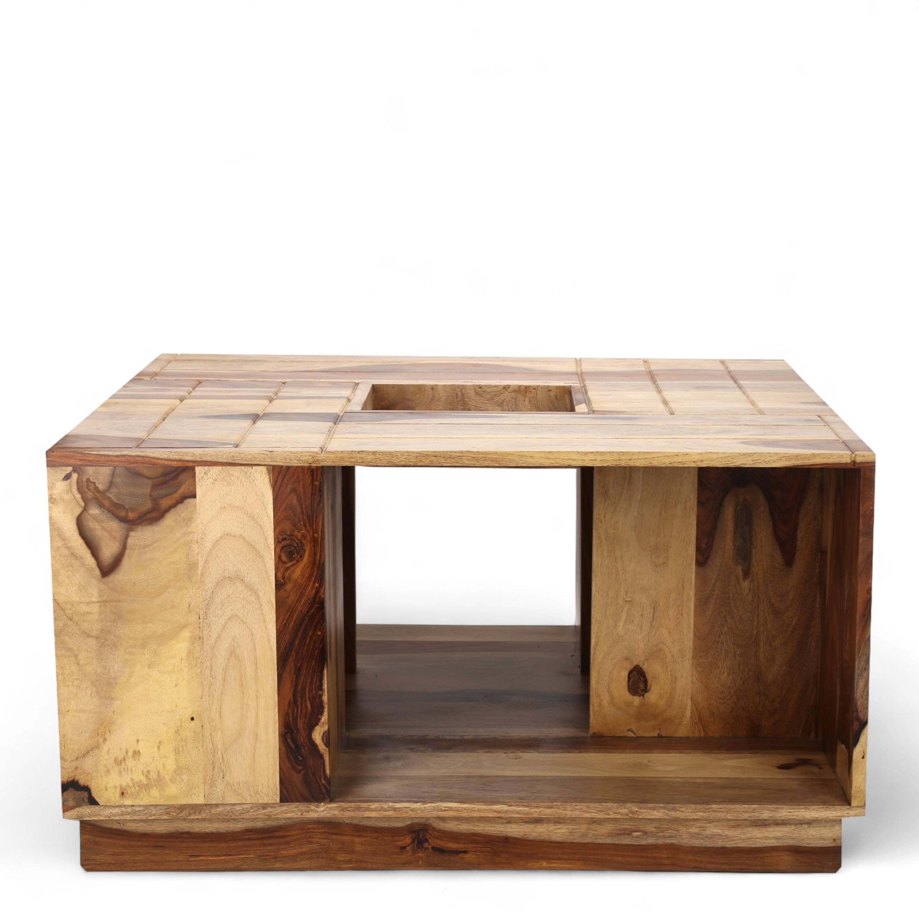 Wayne Sheesham Wood Coffee Table In Natural Rosewood (Semi Gloss)