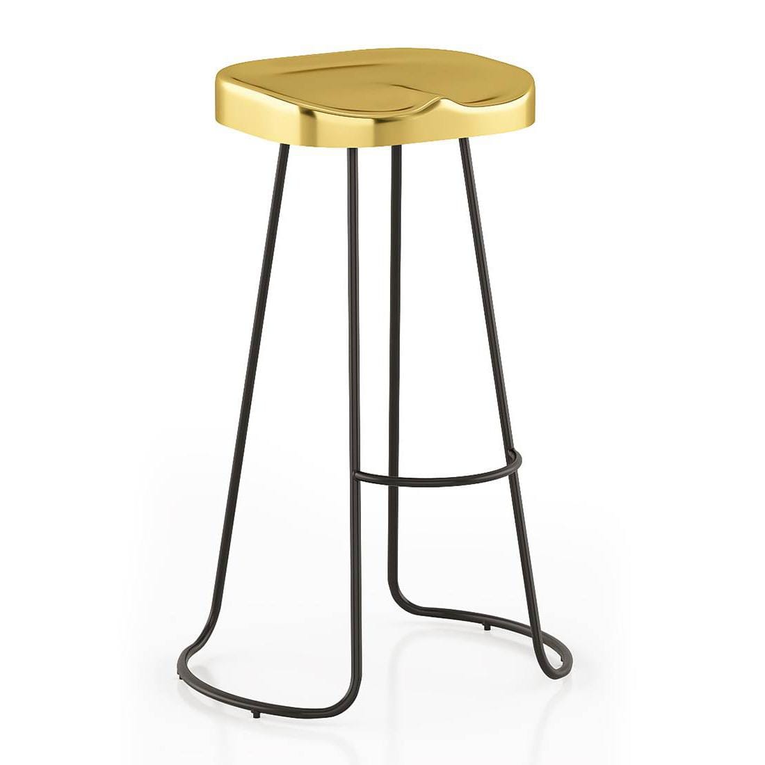 Sherman Metal Bar Stool in Brass Finish