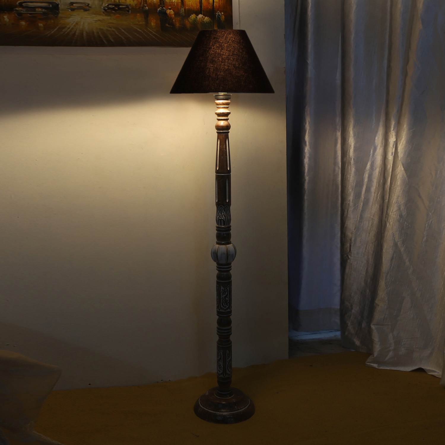 Devansh Wooden Floor Lamp