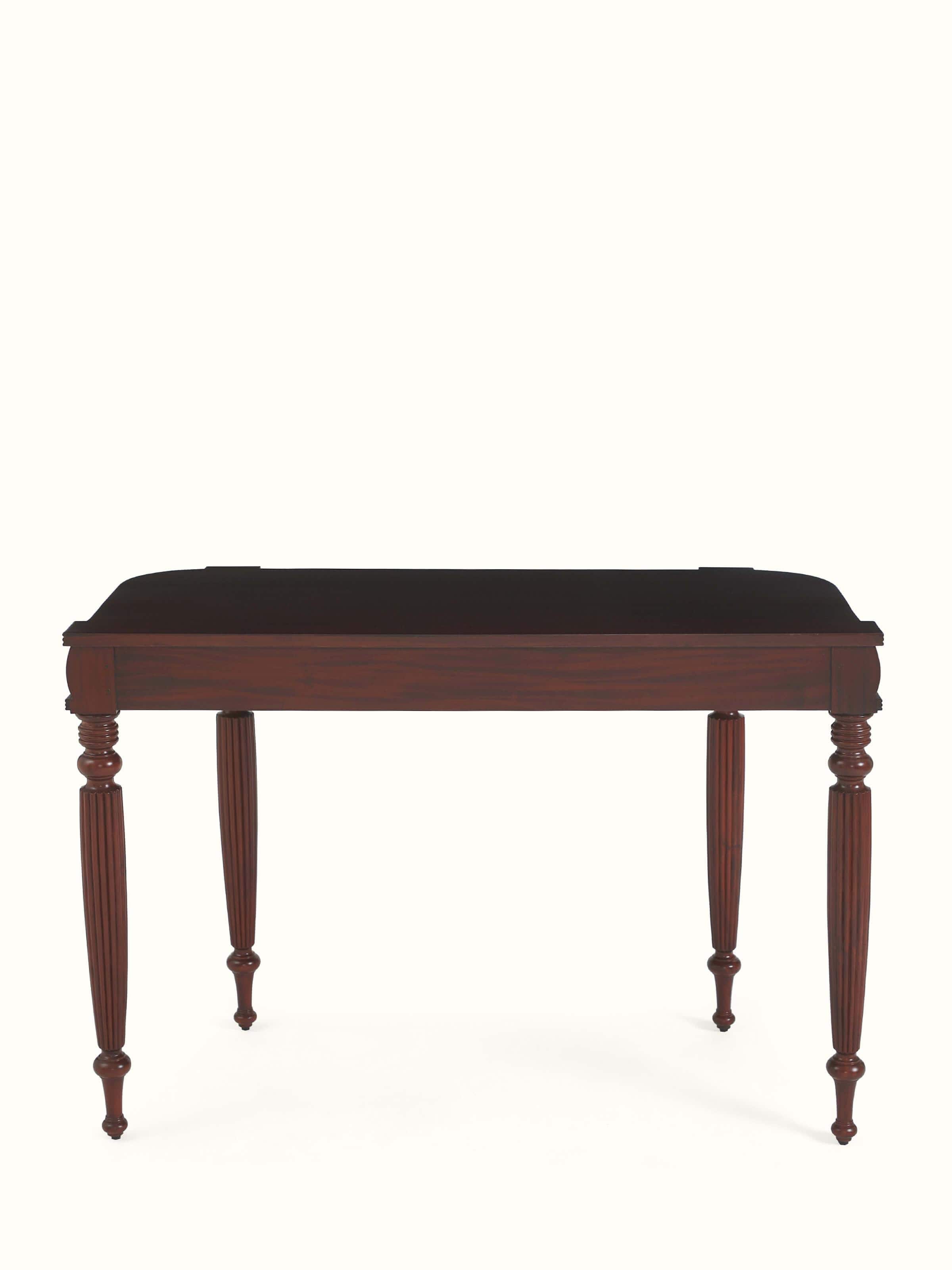 Back view of Mahogany Wood Console Table from Swadesh, highlighting its elegant design and sturdy construction.