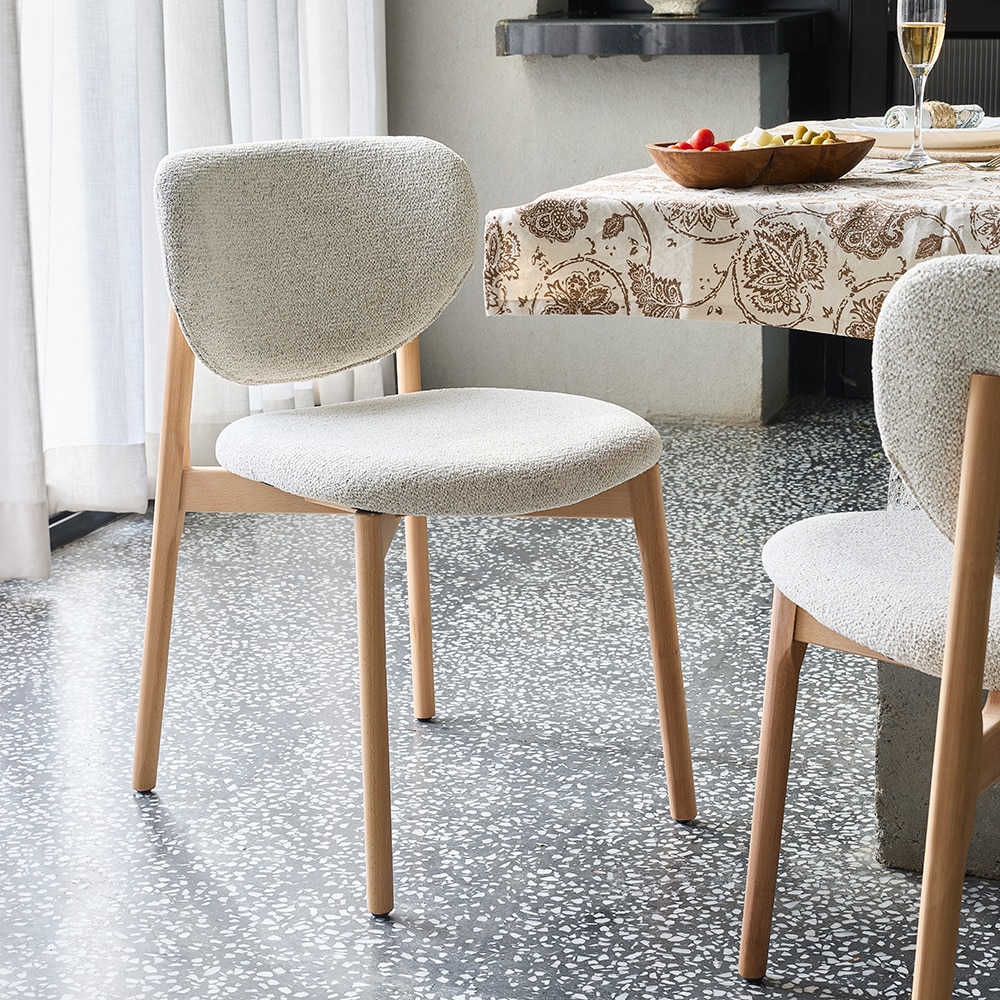 Beechline Solid Wood Dining Chair in Beige Colour