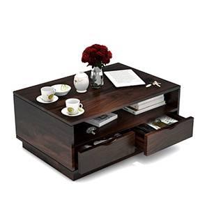 Zephyr Rectangular Solid Wood Coffee Table In Mahogany Finish