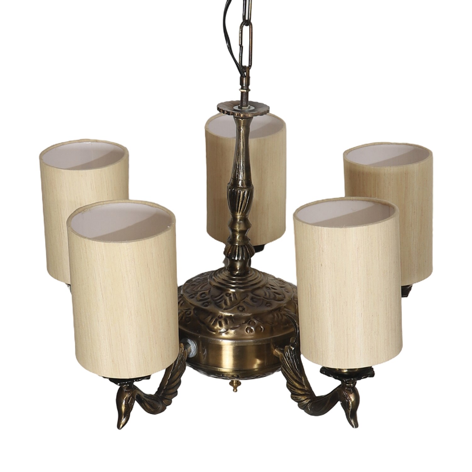 Devansh Dual Gold  Antique Wall Mounted Lamp With Black  Cotton Shade