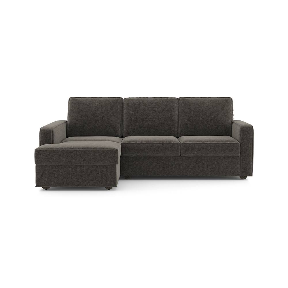 Apollo Sofa (Colour : Smoke, Cushion : Soft, Back Type : Regular, Seating Capacity : Left Aligned 2 Seater + Left Aligned Chaise + Ottoman) - Urban Ladder