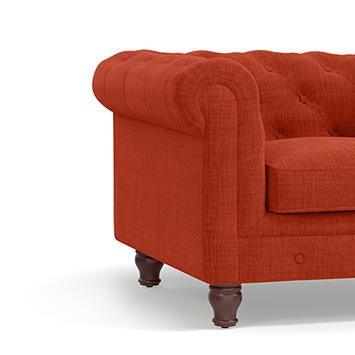 Winchester Premium 3 Seater Fabric Sofa in Lava Colour