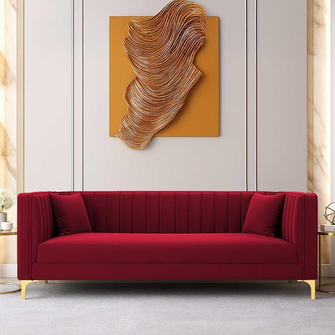 Tuxedo Fabric Sofa (Red)