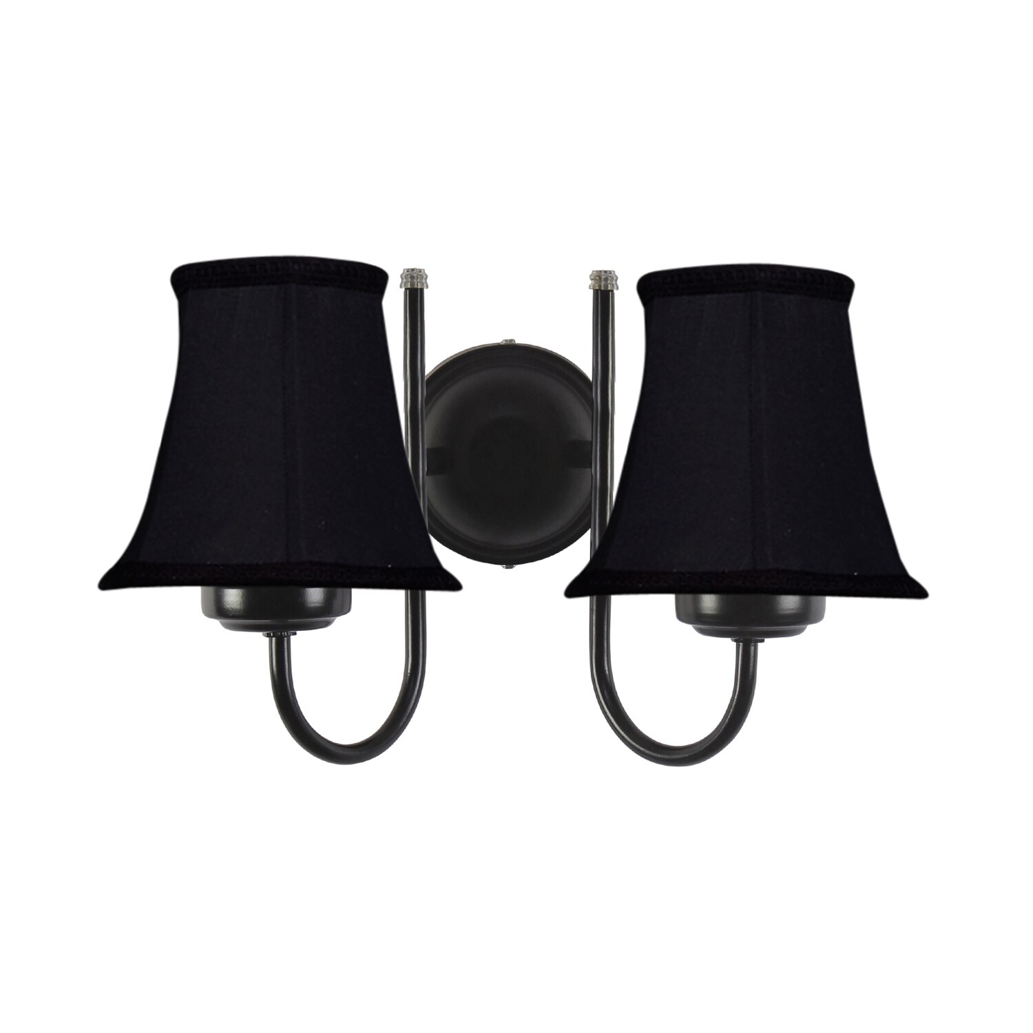 Devansh Dual Black Metal  Wallmounted Lamp With Cotton Black Metal  Shade