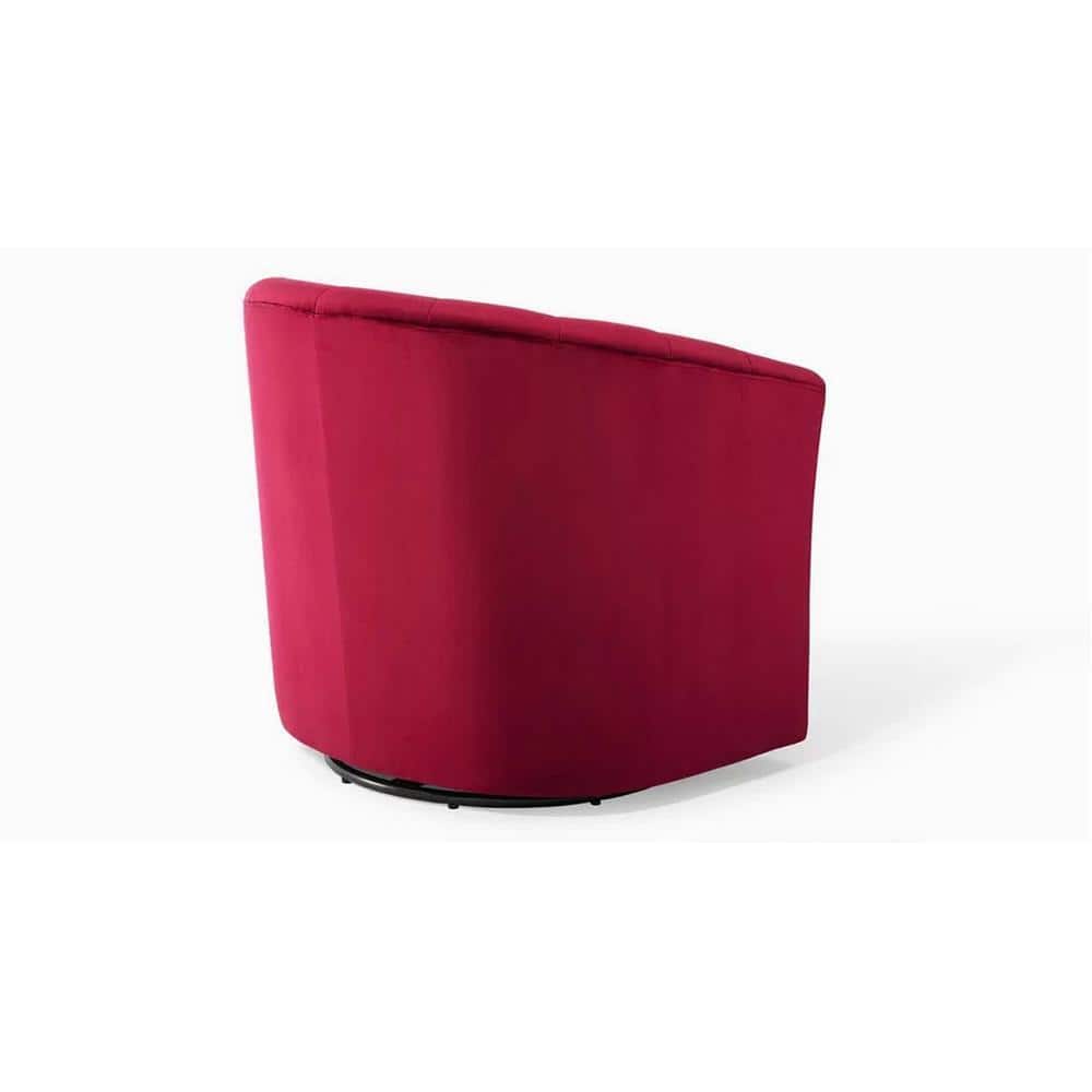 Accentrin Swivel Solid Wood Accentrel Chair in Maroon Colour