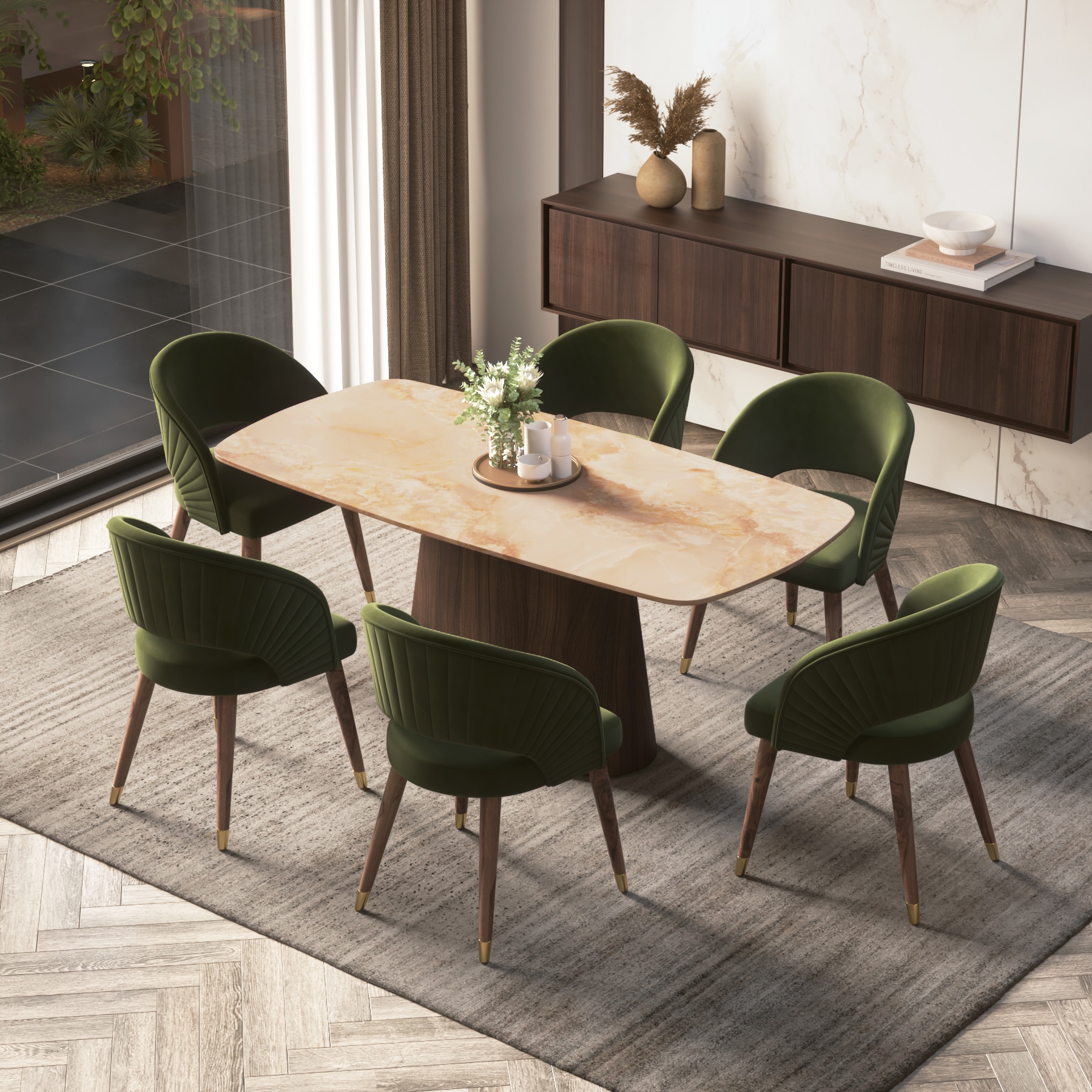 Nola 6 Seater Dining Table With 6 Celia Dining Chair