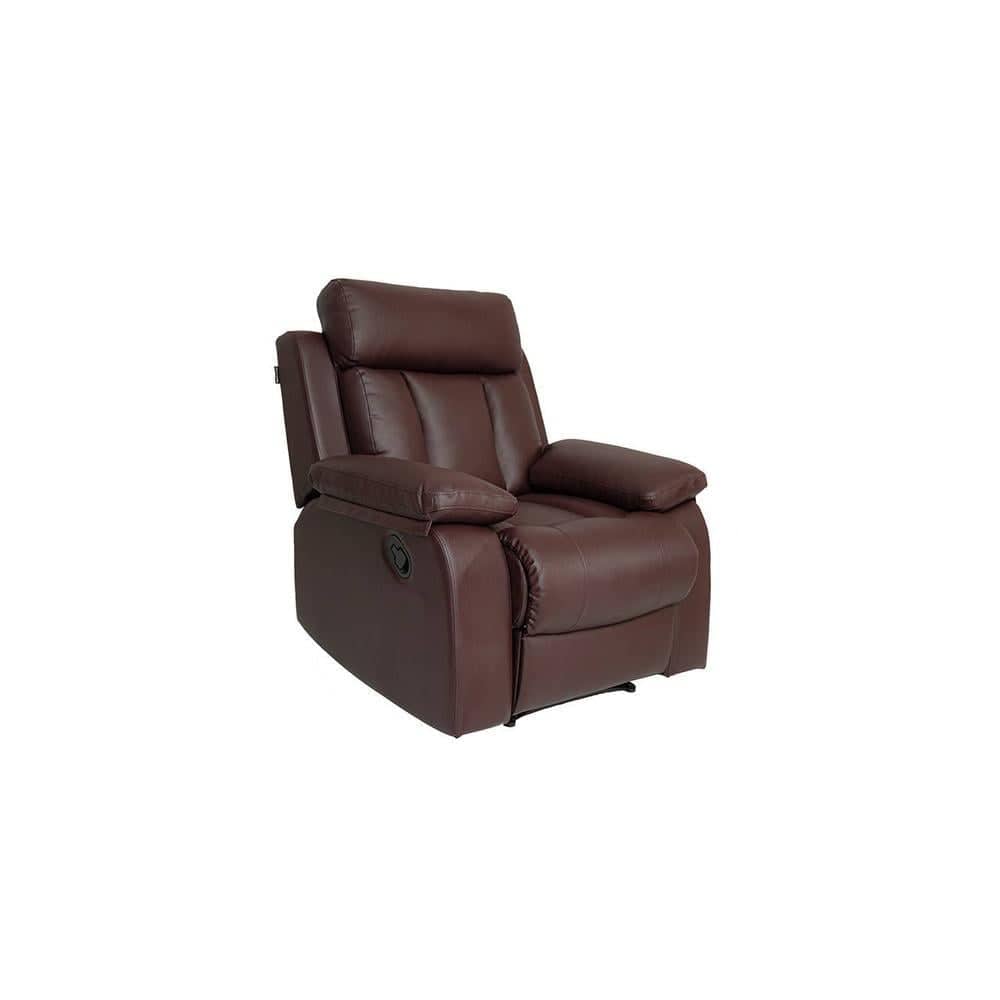 Magna Leatherette One Seater Manual Recliner in Brown Colour