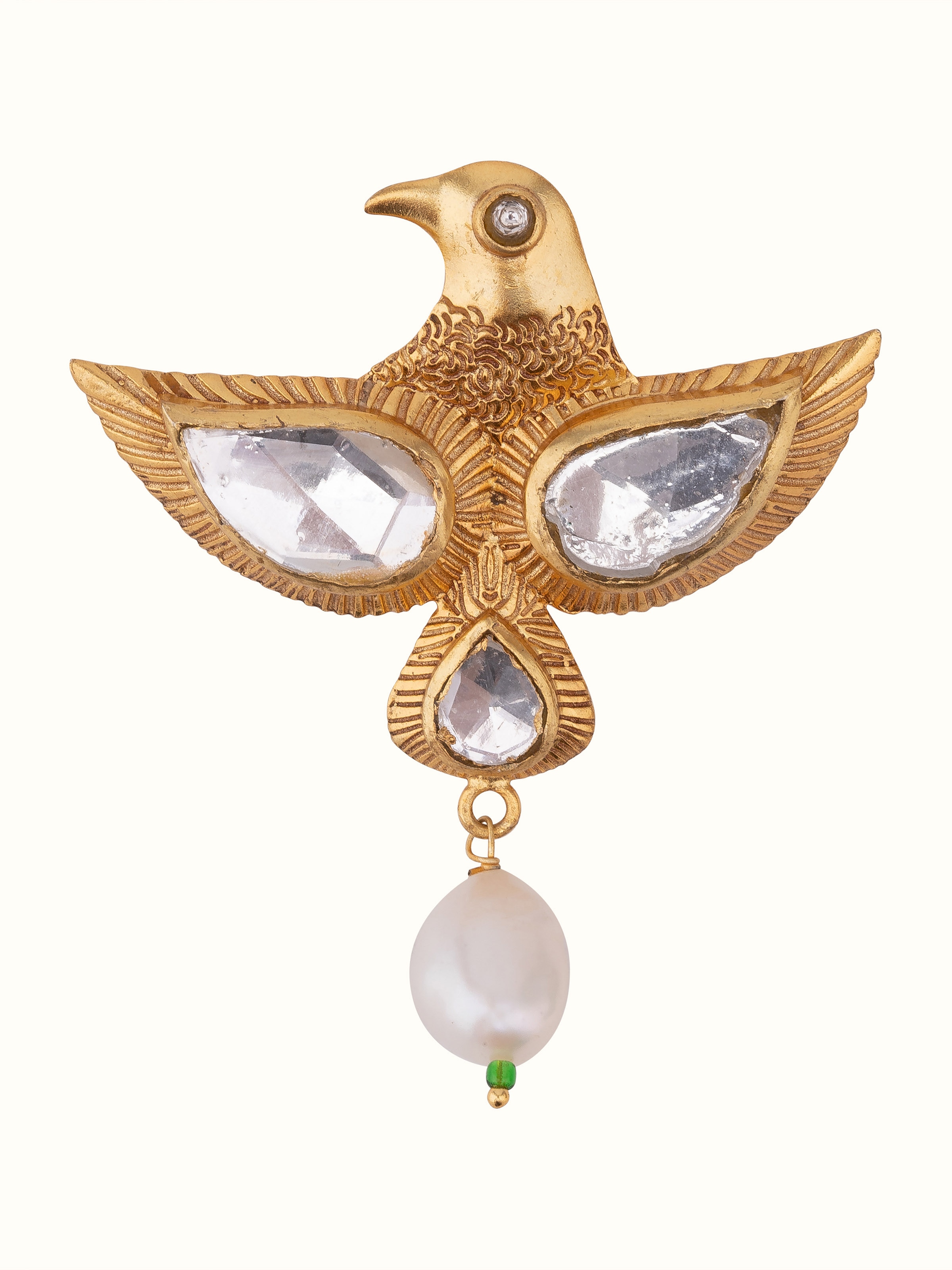 Front view of handcrafted silver smithing brooch pin featuring ornate floral-inspired detailing