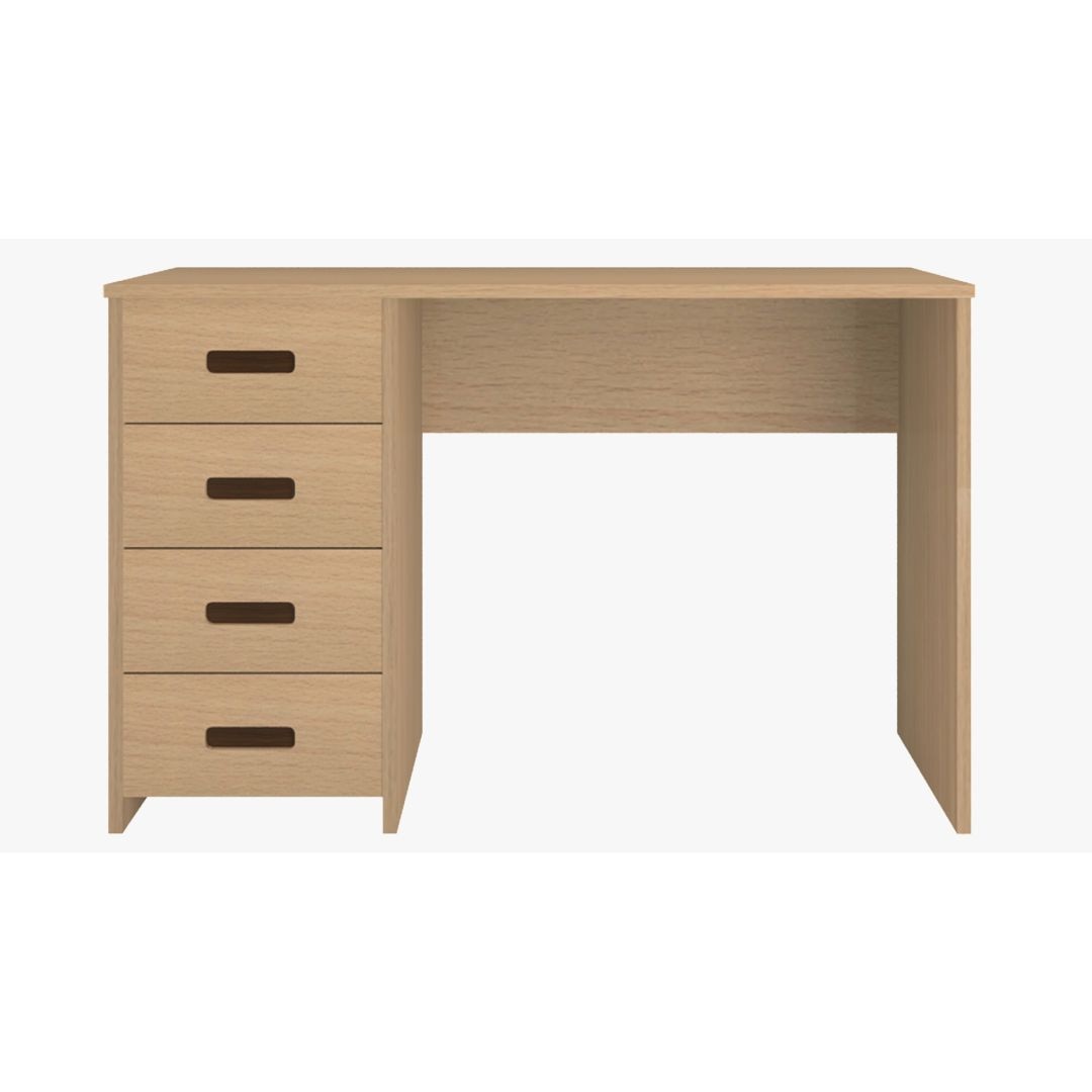 Casablanca Study Desk with 4 Handle Less Drawers in Canadian Maple Coffee Walnut Colour