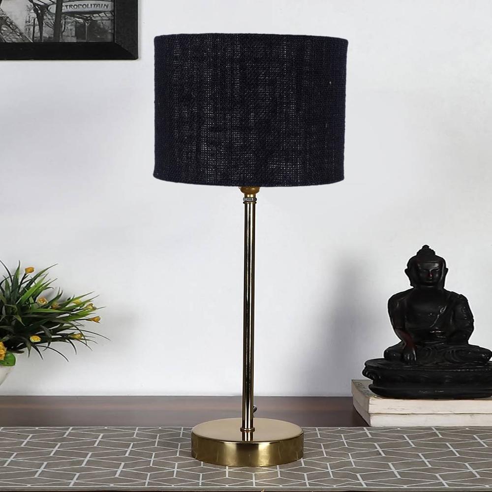 Black Jute with Metal Gold Table Lamp - Devansh