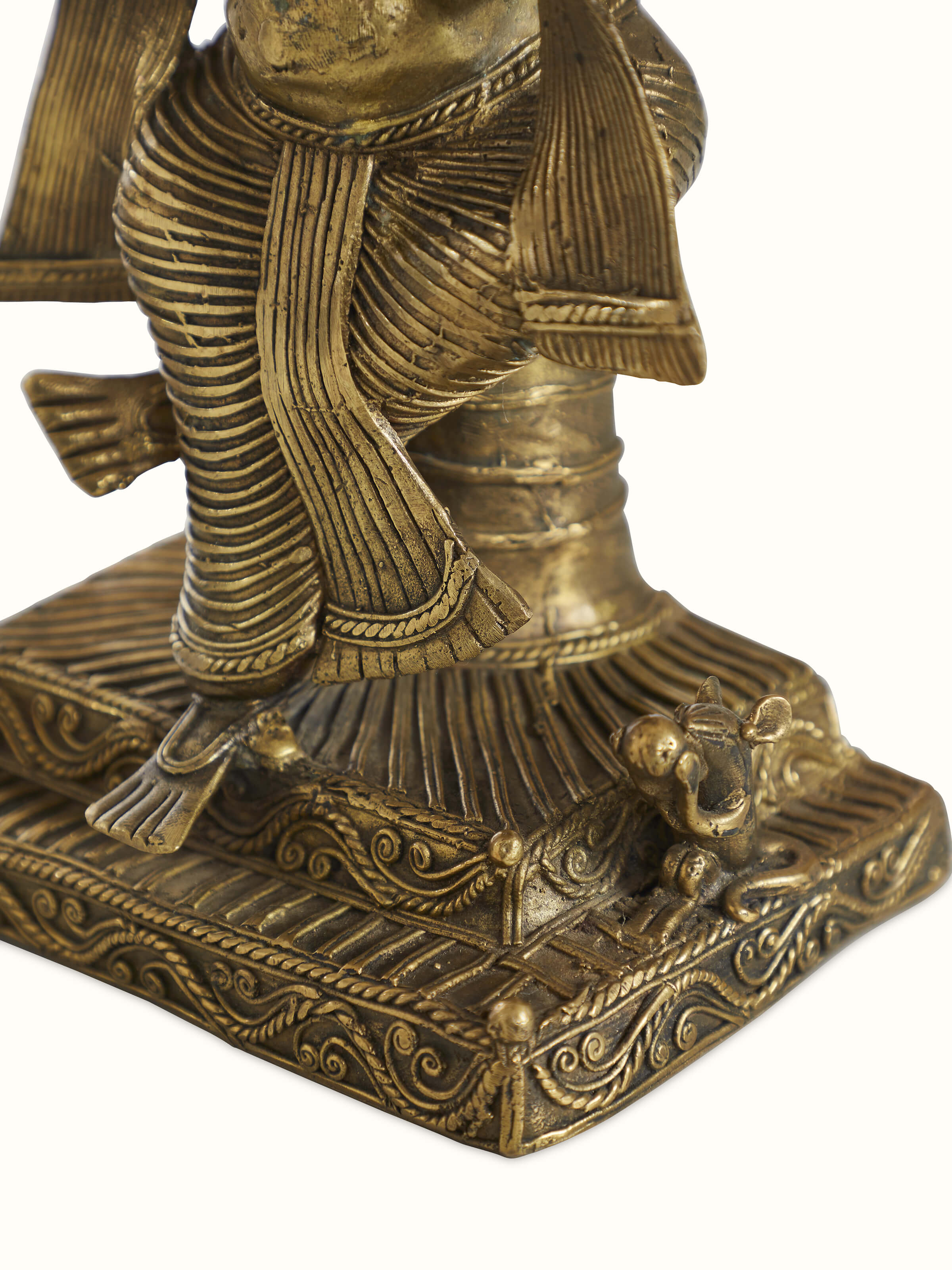 Detail shot of Dhokra Brass Ganesha Idol