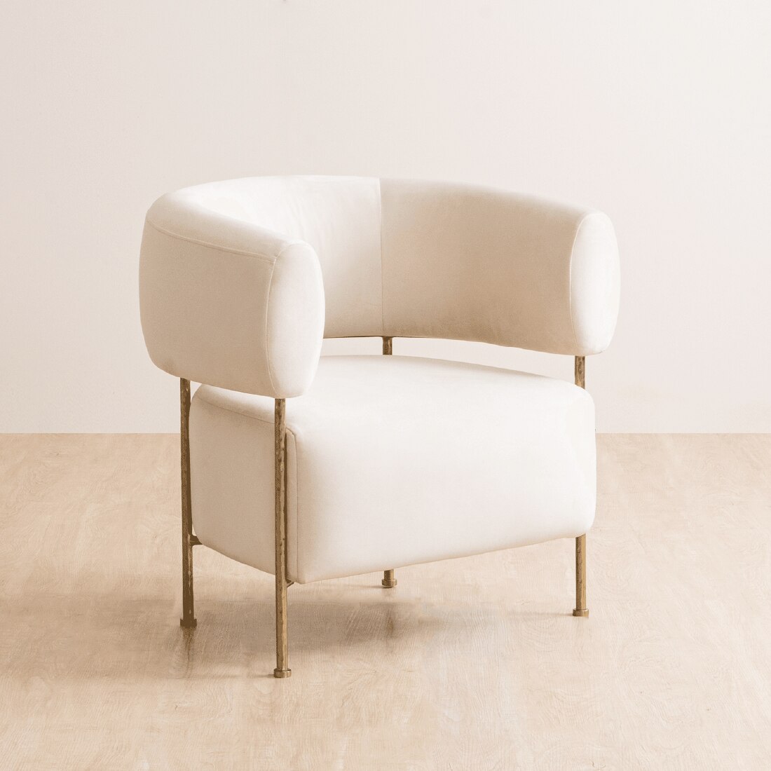 Buda Fabric Lounge Chair in Gold Colour - Orange Tree