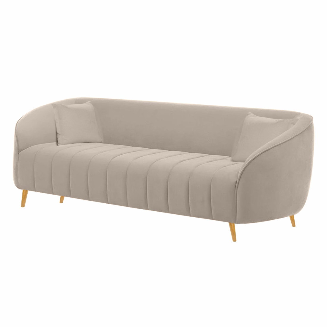 Nero Velvet 3 Seater Sofa in Cream Colour