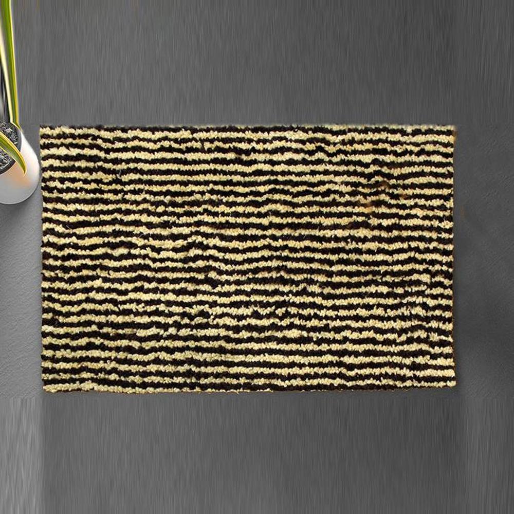 Linda Brown Solid Natural Fiber 23x15 inches Anti-Skid Bath Mat