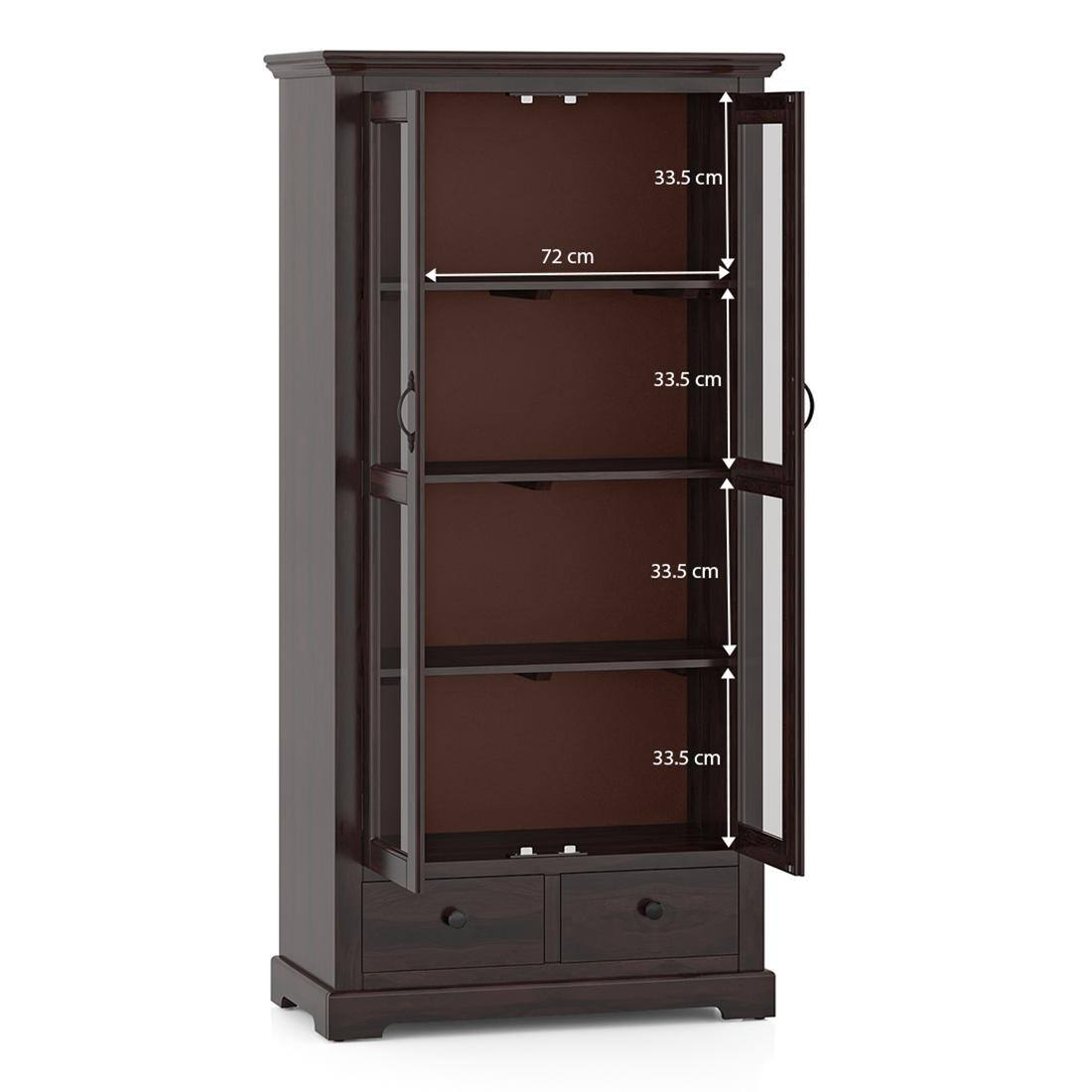 Alexandra Solid Wood Bookshelf In Mahogany Finish