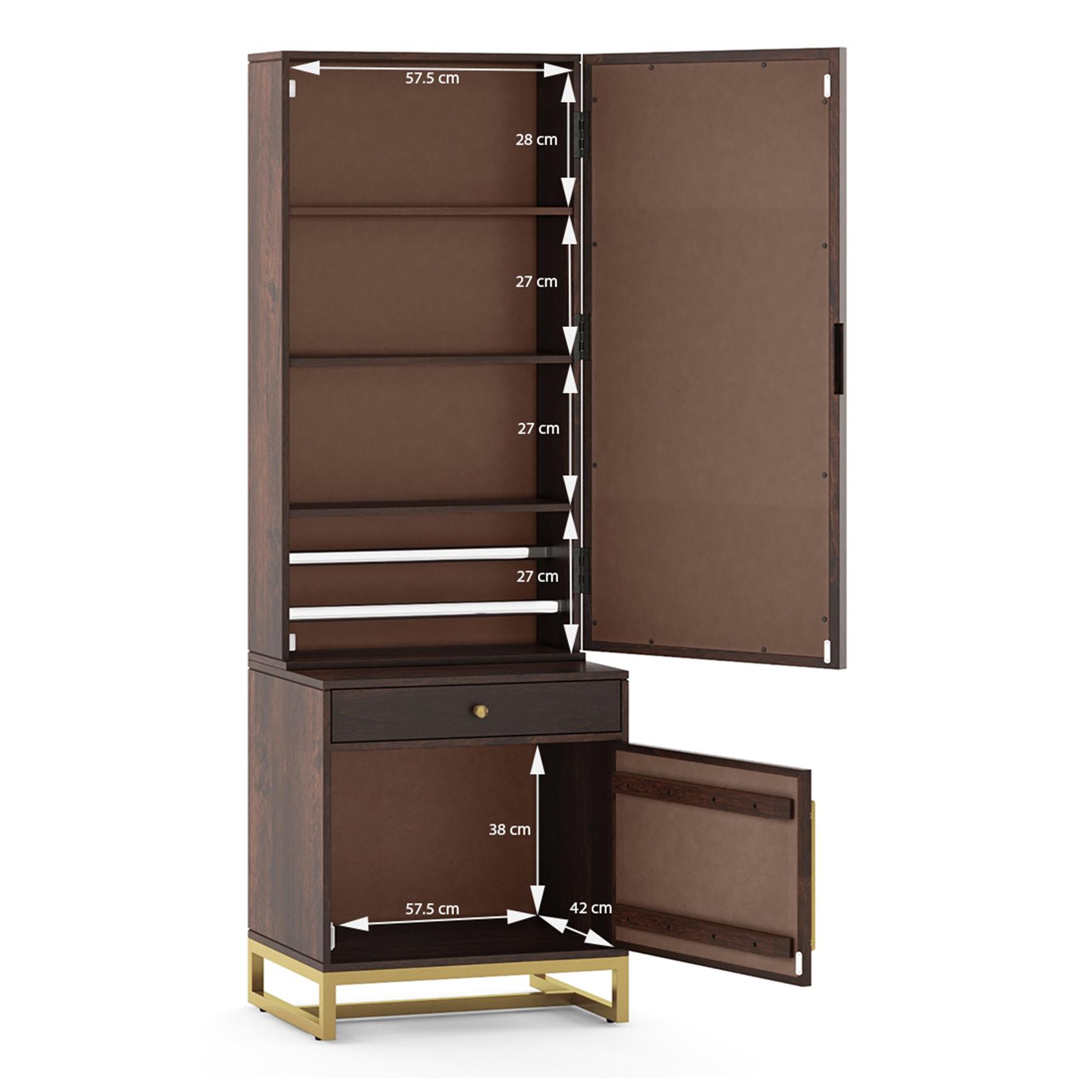 Nina Dressing Table With Storage Drawer in Walnut Finish